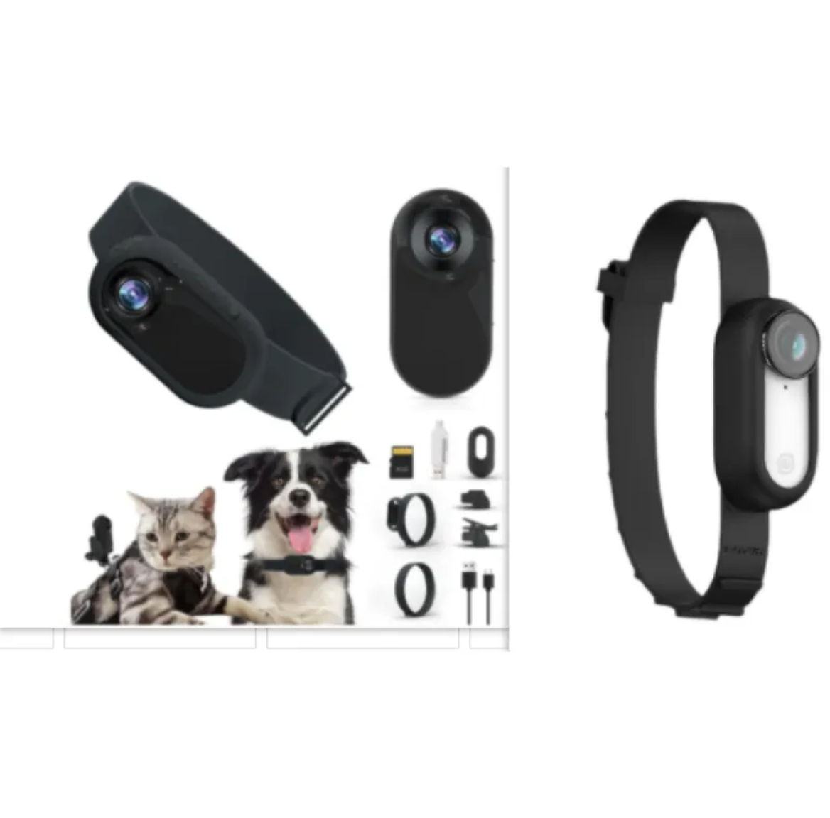 Pet collar camera with two-way audio for cats and dogs