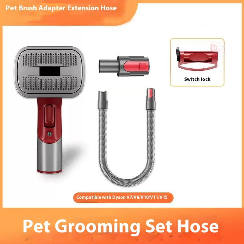 Handheld dog hair brush vacuum for grooming